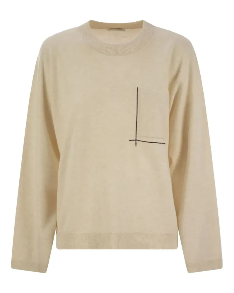 Brunello Cucinelli Pullover mit rundem Ausschnitt - Nude Nude