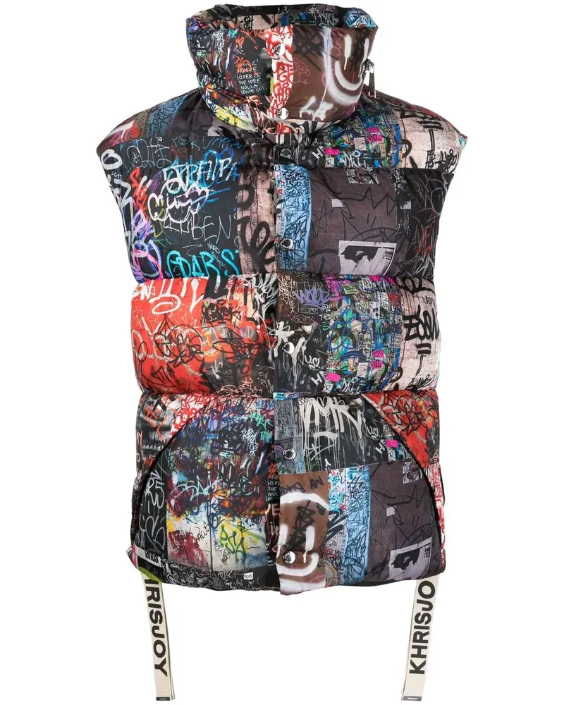 KHRISJOY Weste mit Graffiti-Print - Schwarz Schwarz