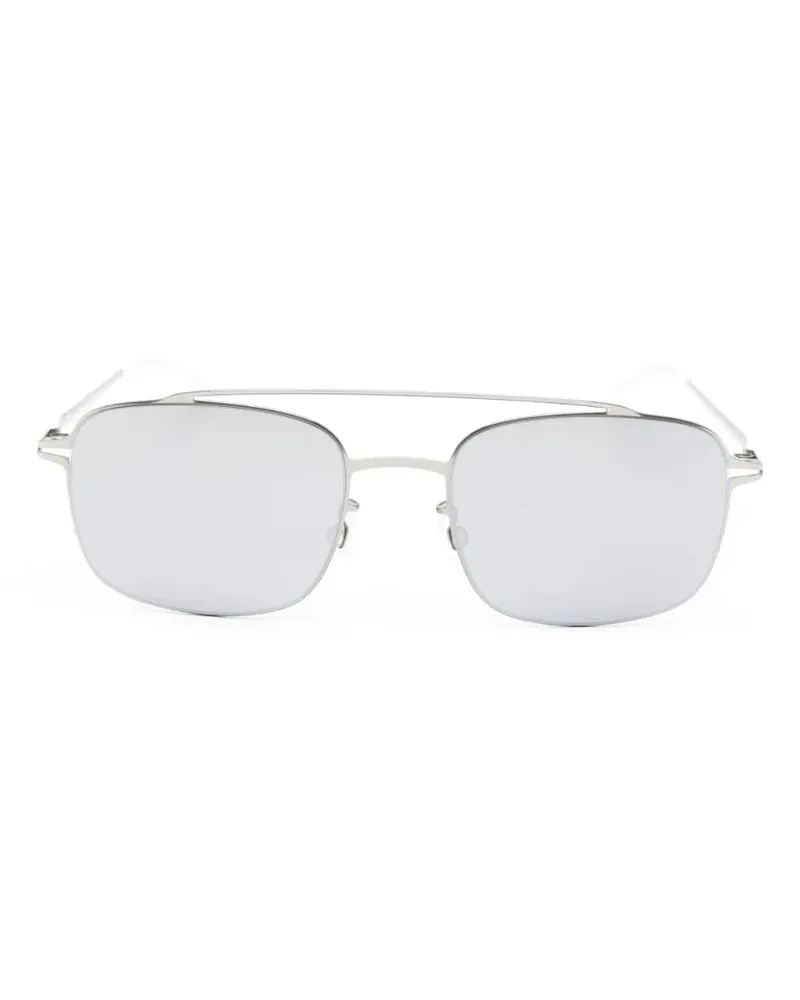 Mykita Eckige Sonnenbrille mit Doppelsteg - Silber Silber