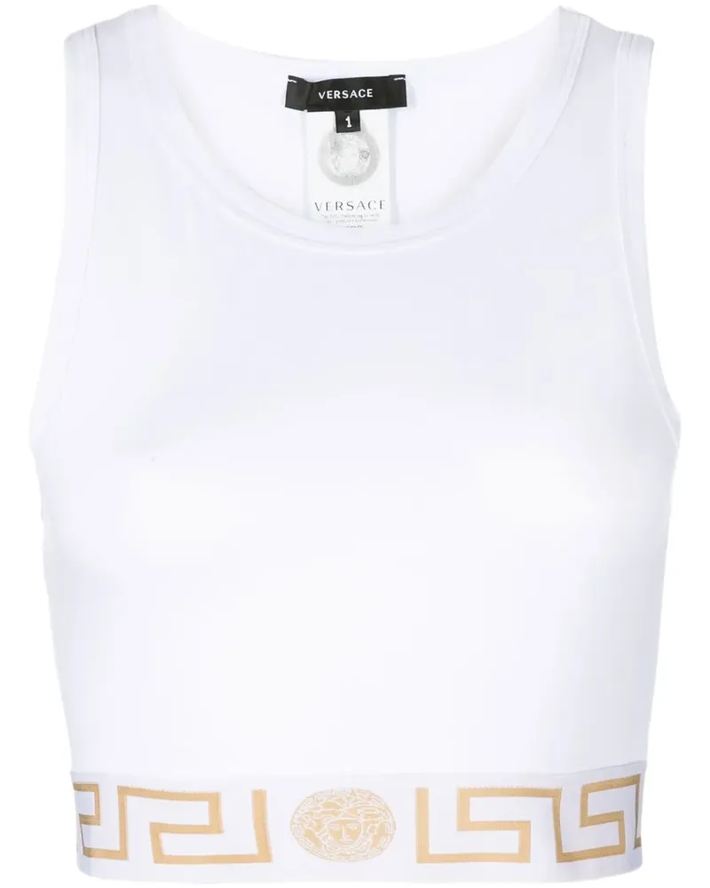Versace Greca Border Cropped-Top - Weiß Weiß