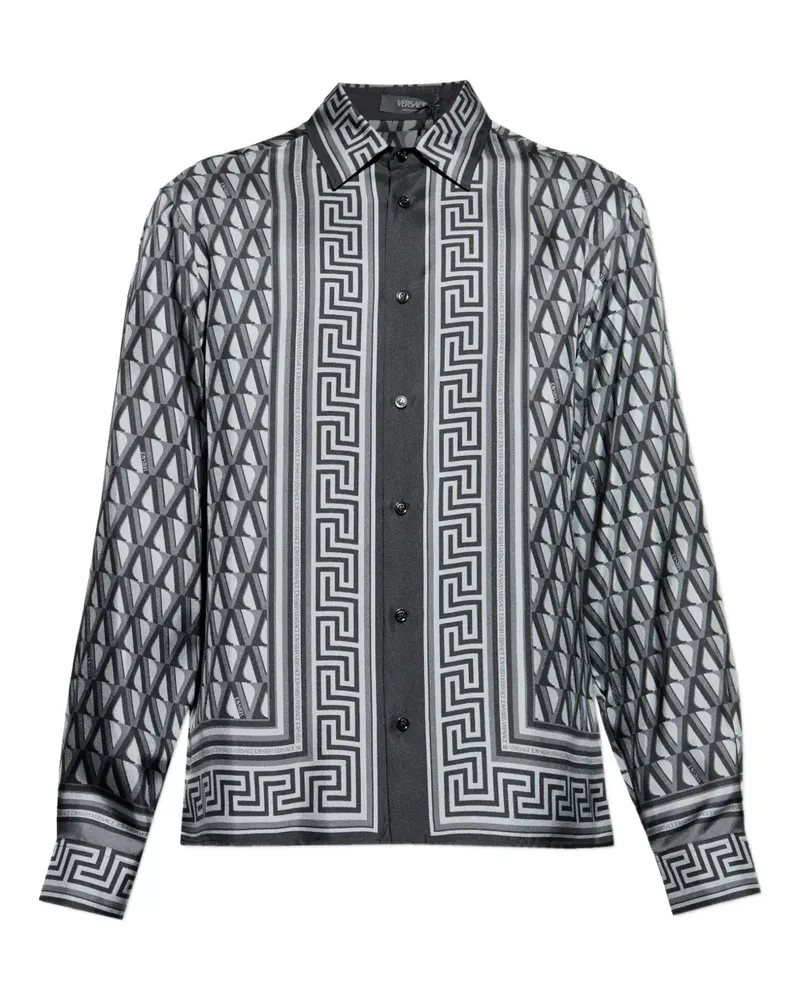 Versace geometric-pattern shirt - Grau Grau