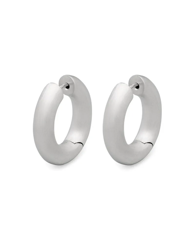 Tom Wood Breite Creolen mit Satin-Finish - Silber Silber