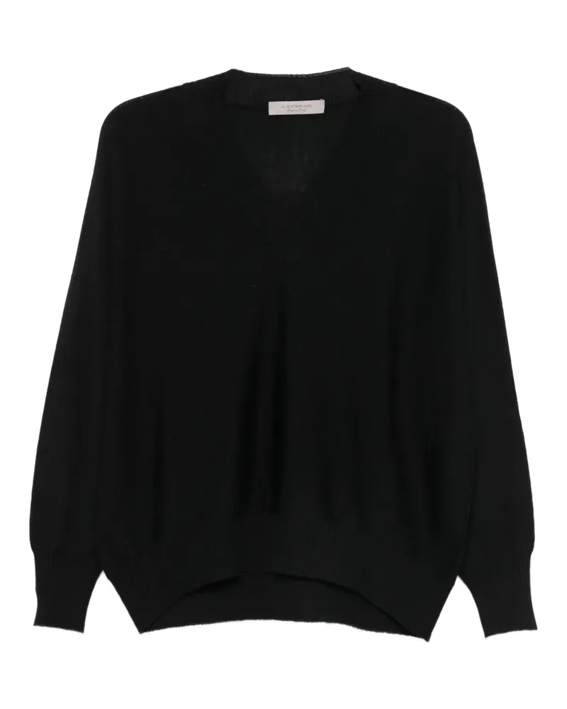 D.EXTERIOR Pullover mit V-Ausschnitt - Schwarz Schwarz