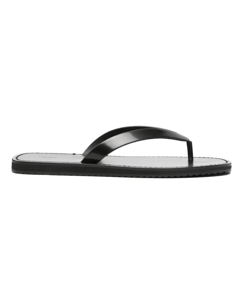 The Row City leather flip flops - Schwarz Schwarz