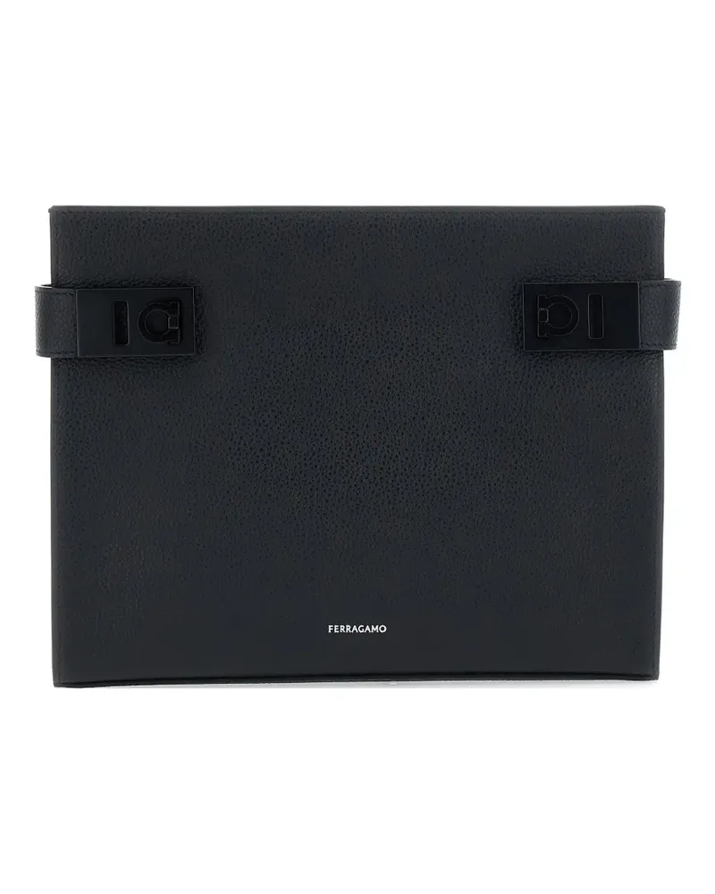 Ferragamo logo-print clutch bag - Schwarz Schwarz