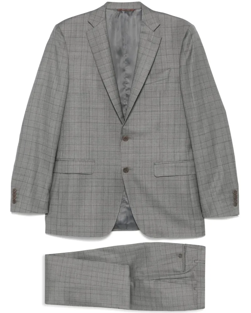 Canali Karierter Anzug - Grau Grau
