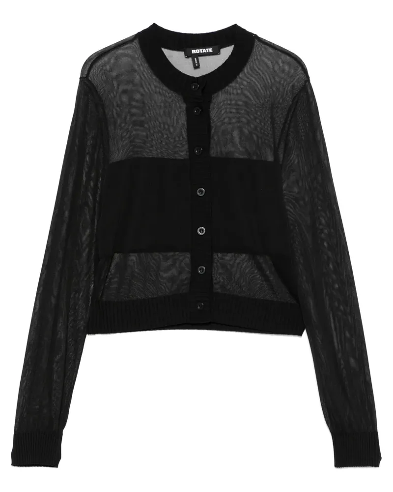 ROTATE Birger Christensen Cardigan mit transparenten Einsätzen - Schwarz Schwarz