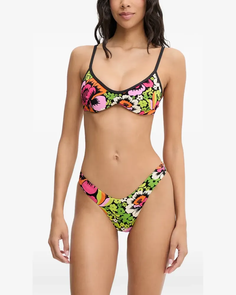 Rip Curl Blooming Bikinioberteil mit Blumenprint - Schwarz Schwarz