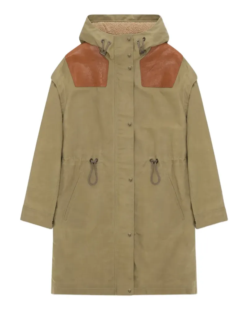 Fortela Faith leather-inserts parka coat - Nude Nude