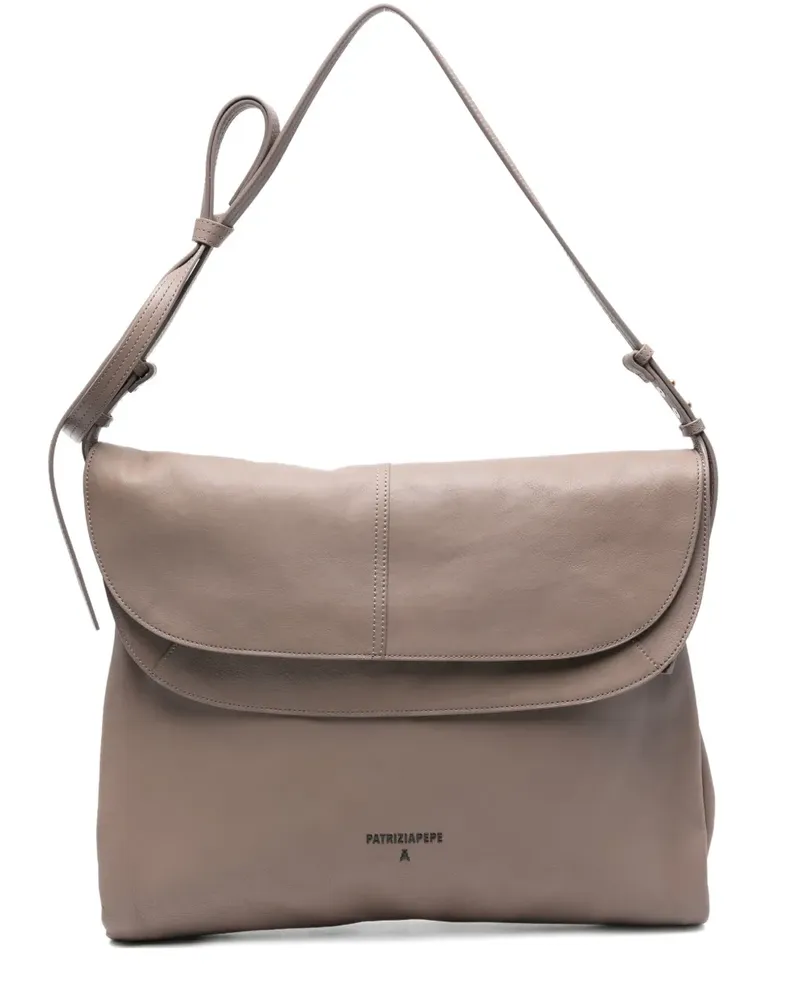Patrizia Pepe Schultertasche mit Klappe - Braun Braun