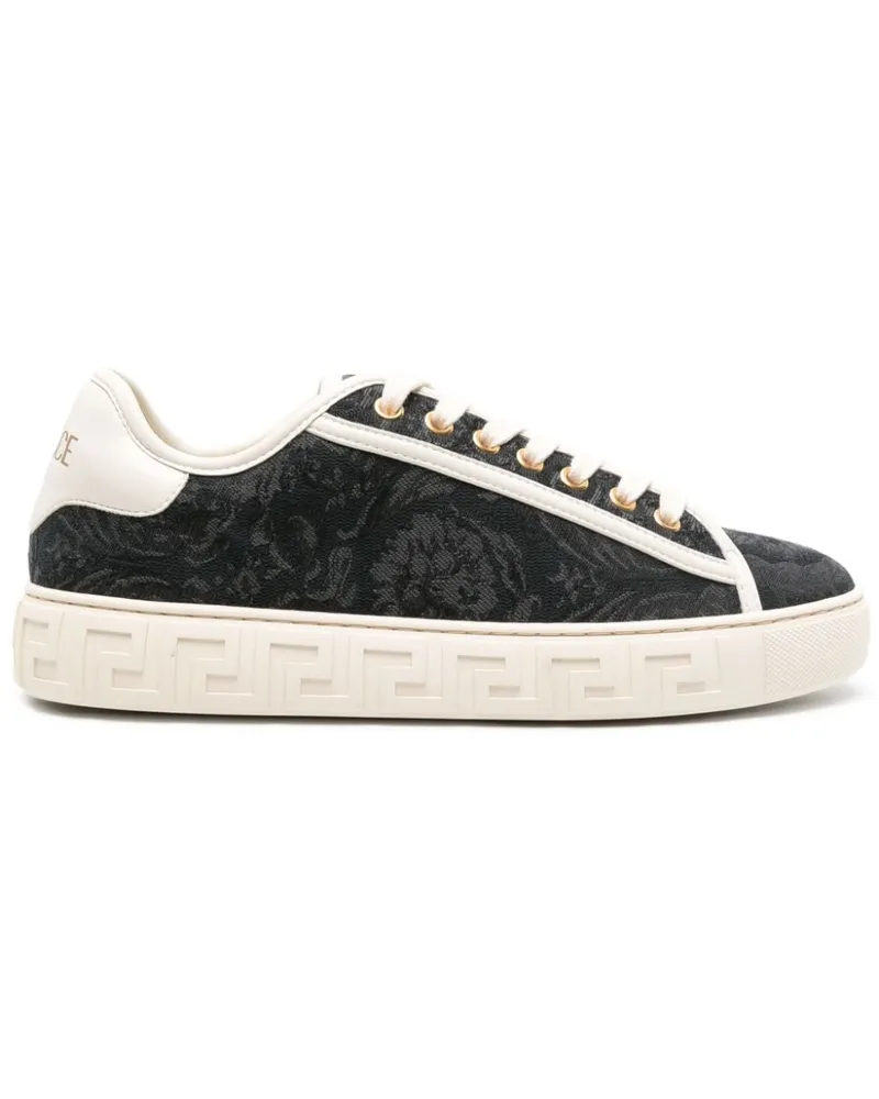 Versace Barocco Greca Jacquard-Sneakers Schwarz