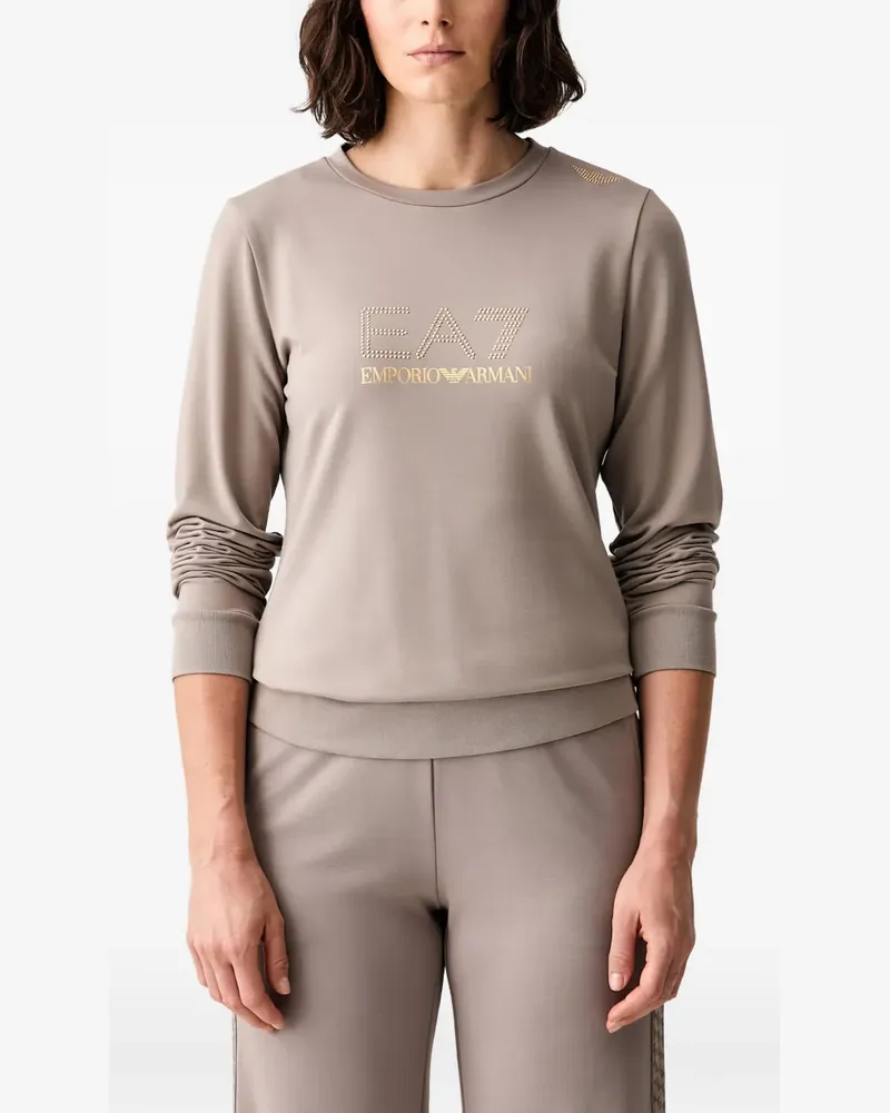 EA7 Sweatshirt mit Logo-Verzierung - Nude Nude