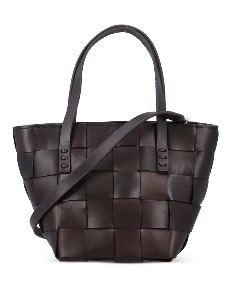 Dragon Diffusion mini Japan woven-leather tote bag - Braun Braun