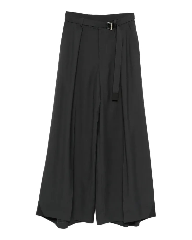 Sacai belted pleated trousers - Grau Grau