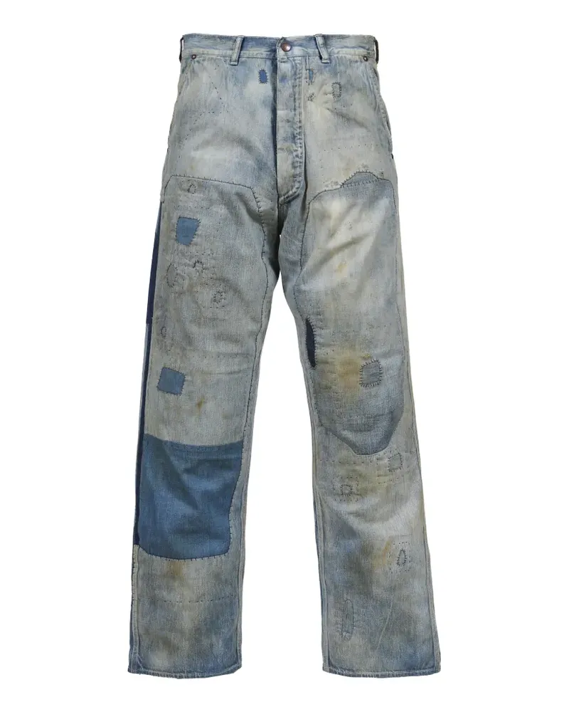 SAINT MXXXXXX Patchwork-Jeans im Distressed-Look - Blau Blau