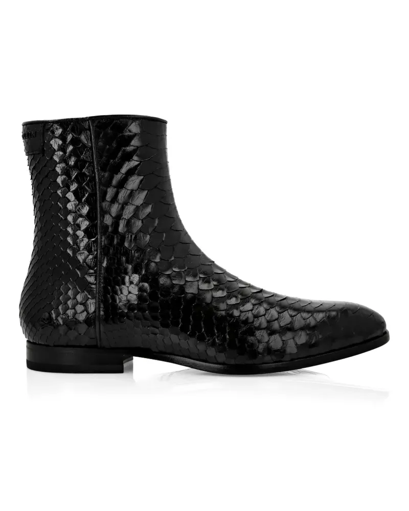Philipp Plein python-leather ankle boots - Schwarz Schwarz