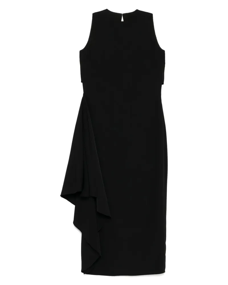 Amsale Kreppkleid mit Schmucksteinen - Schwarz Schwarz