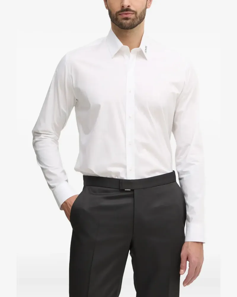 Karl Lagerfeld embroidered-collar shirt - Weiß Weiß
