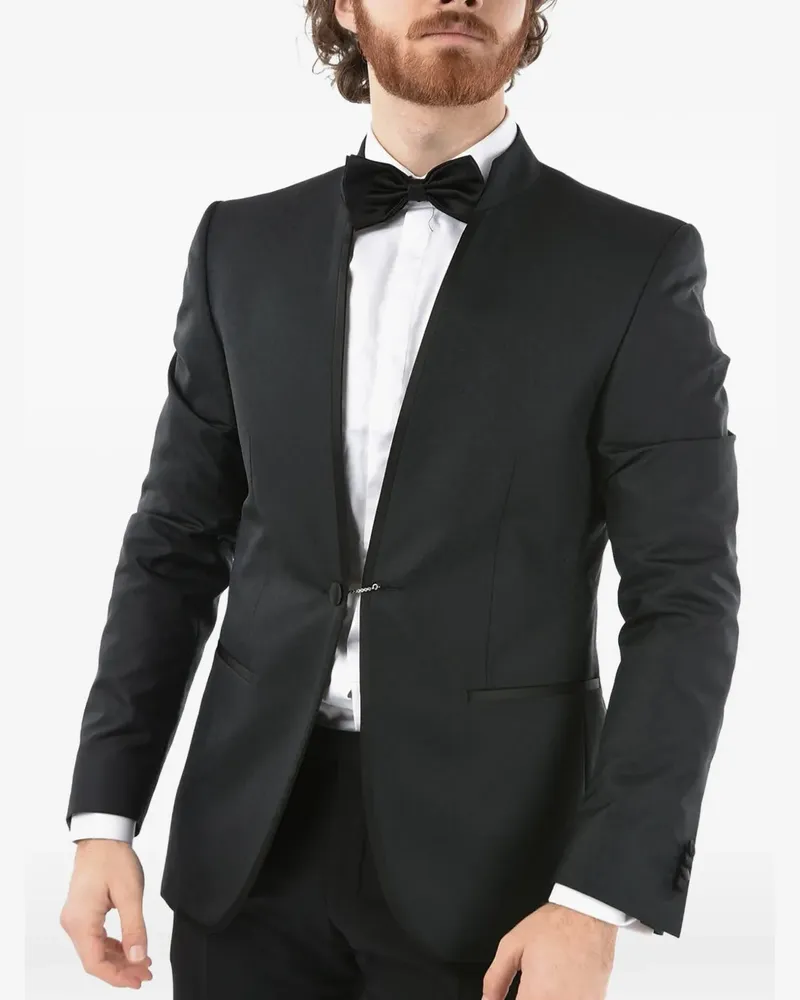 Corneliani single-breasted wool blazer - Blau Blau