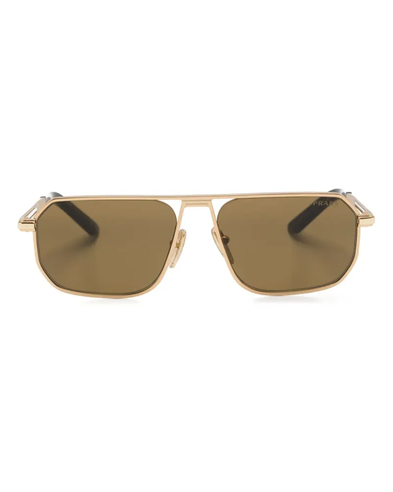 Prada Sonnenbrille mit geometrischem Gestell - Gold Gold