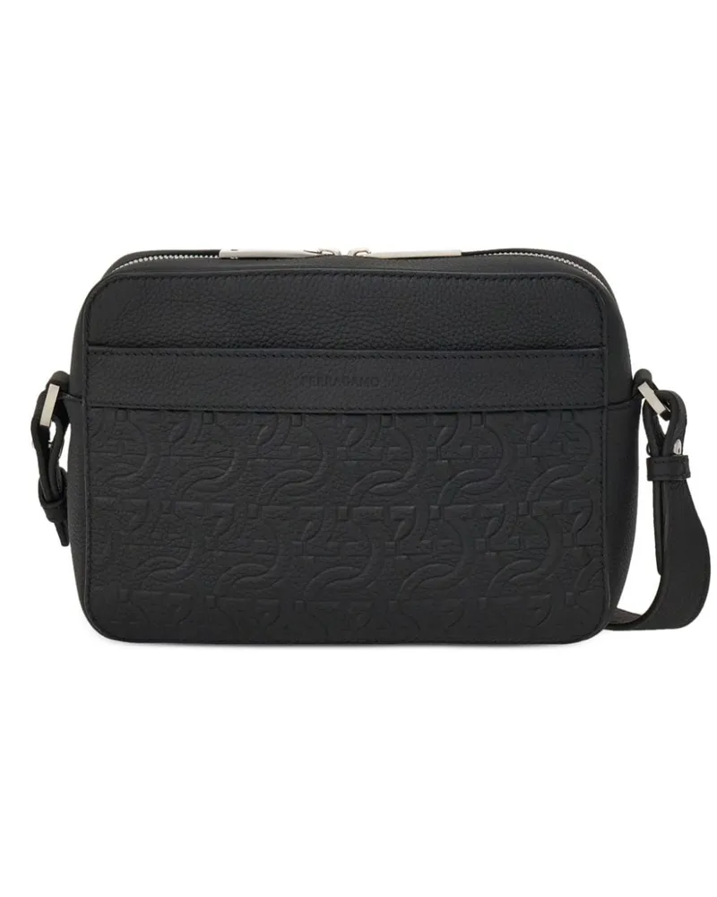 Ferragamo Schultertasche mit Logo-Prägung - Schwarz Schwarz