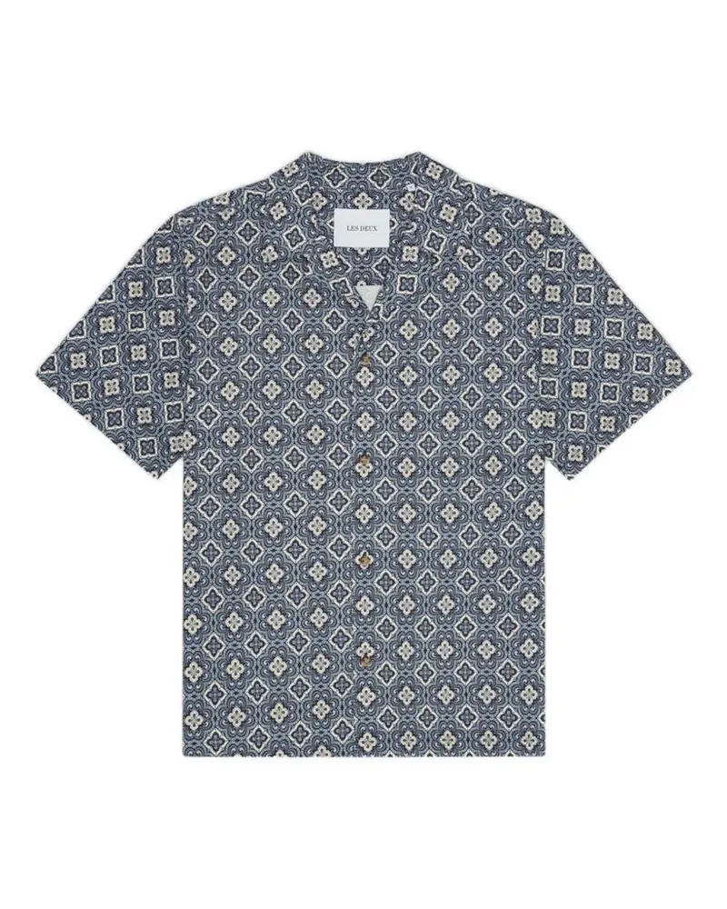 LES DEUX Lukas Arabesque patterned shirt - Blau Blau