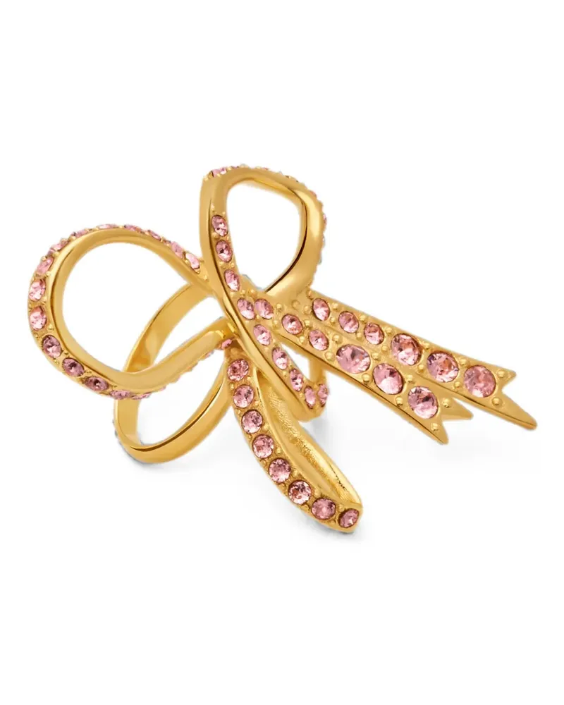 Oscar de la Renta Bow Ring mit Kristallen - Gold Gold