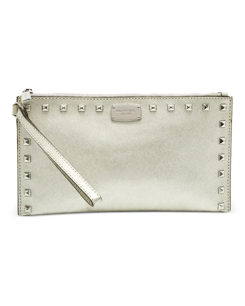 Michael Kors Saffiano-Clutch mit Nieten - Silber Silber