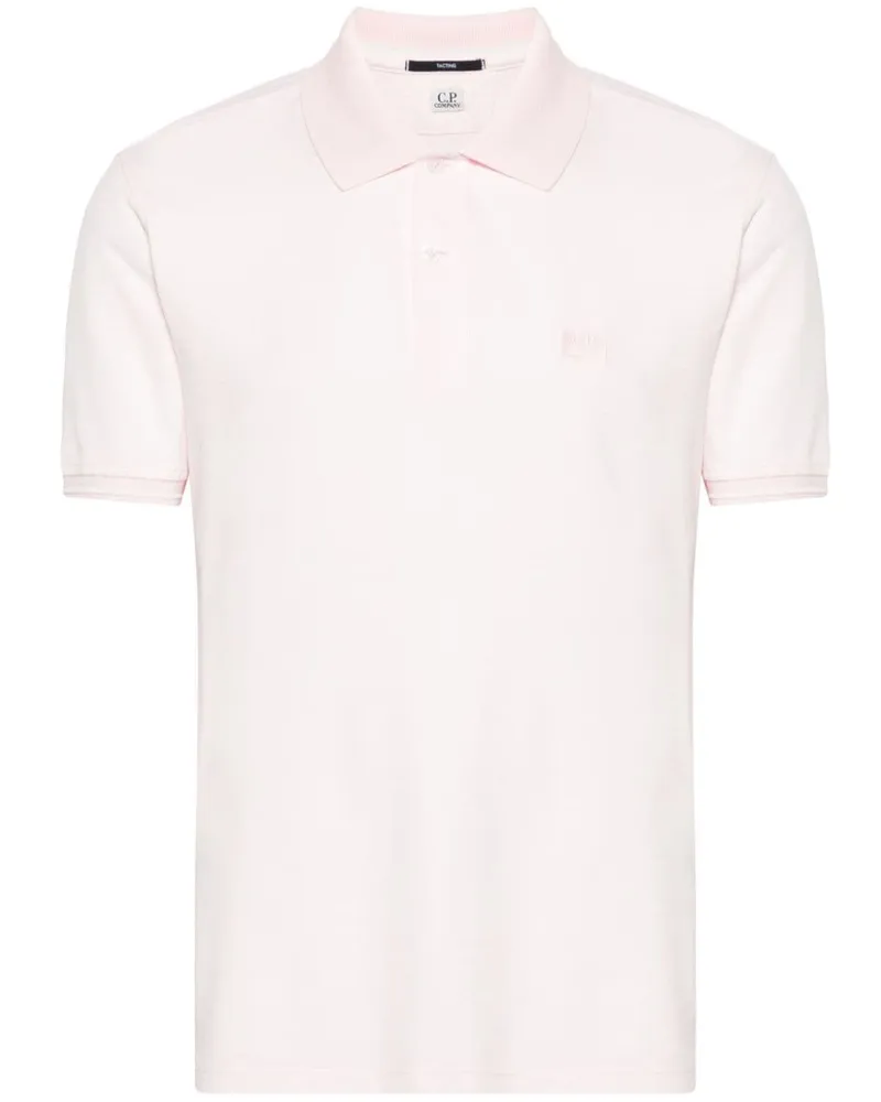 C.P. Company Pikee-Poloshirt mit Logo-Patch - Rosa Rosa