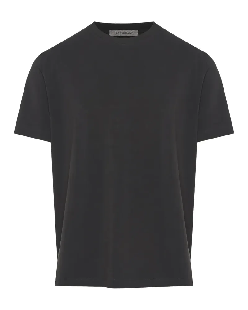 Corneliani T-Shirt mit rundem Ausschnitt - Schwarz Schwarz