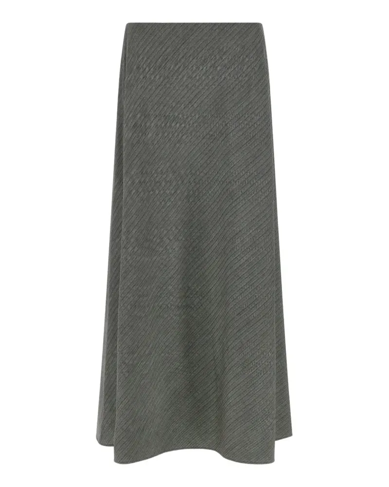 Alberta Ferretti herringbone-weave maxi A-line skirt - Grau Grau