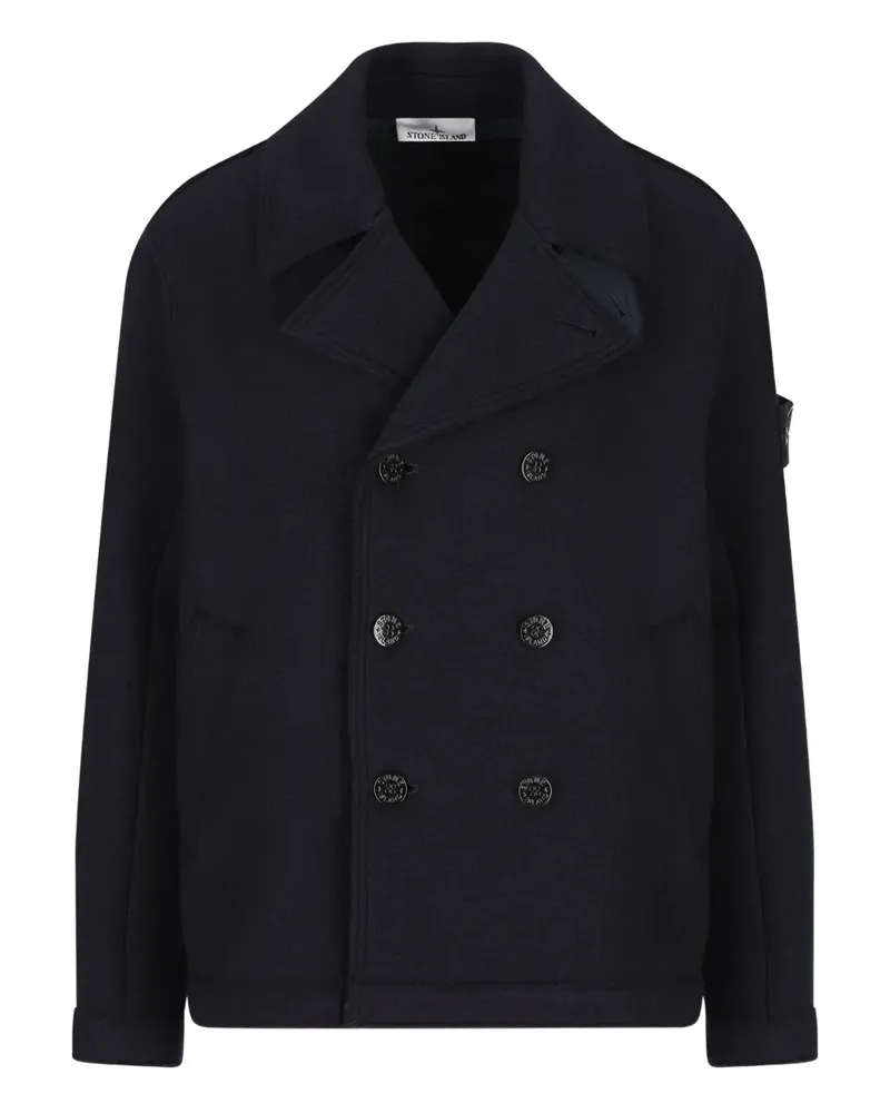 Stone Island Doppelreihige Cabanjacke - Schwarz Schwarz