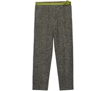Schmale Hose mit Gürtel - Weiß