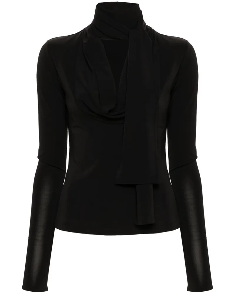 Blumarine Gerafftes Oberteil - Schwarz Schwarz