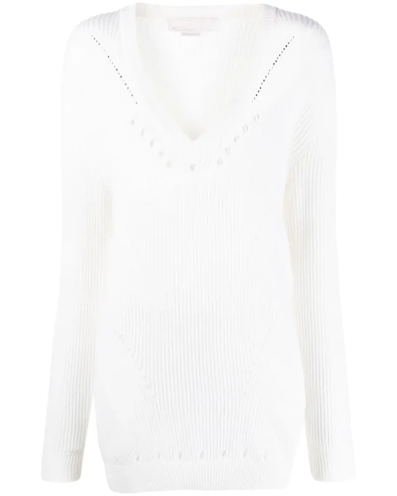 Genny Pullover mit V-Ausschnitt - Weiß Weiß
