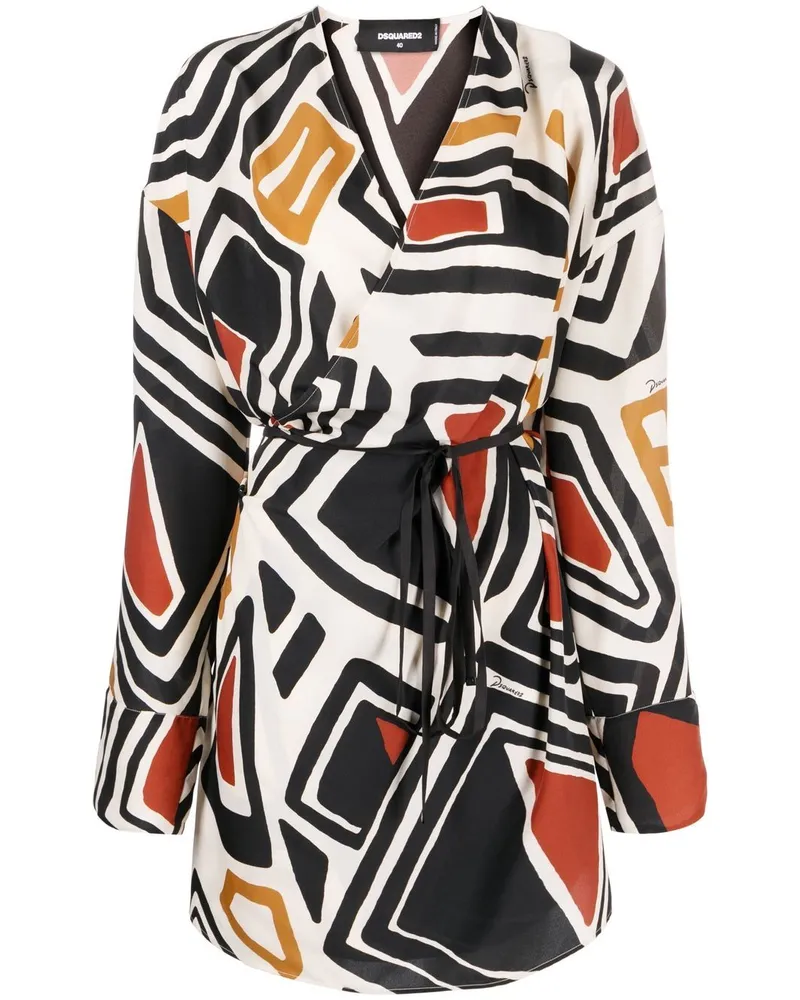 Dsquared2 Kleid mit geometrischem Print - Weiß Weiß