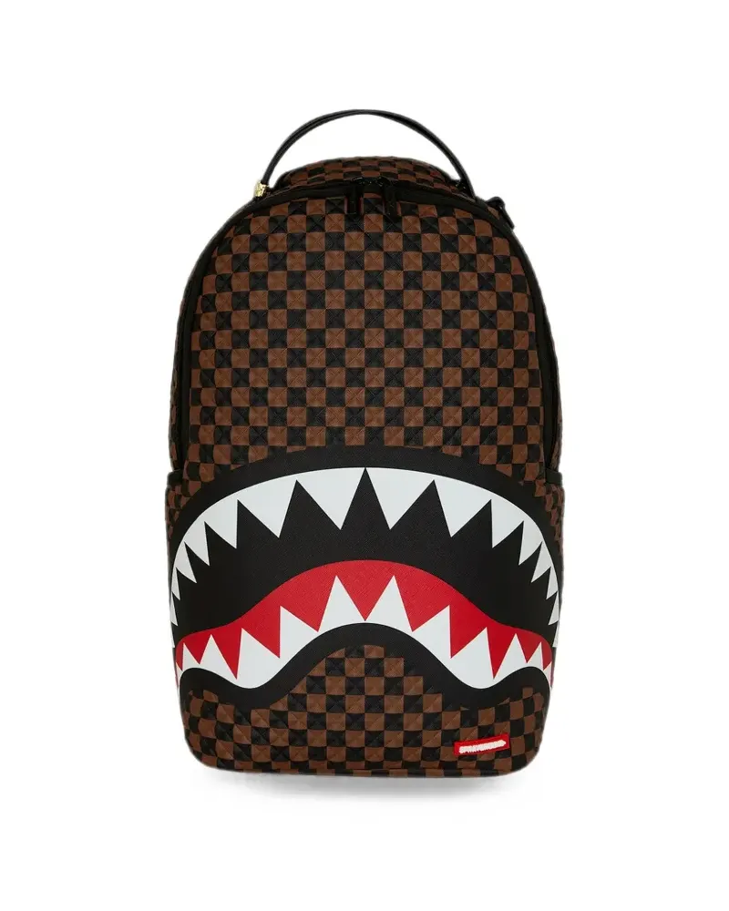 Sprayground Karierter Sharks in Paris Rucksack - Braun Braun