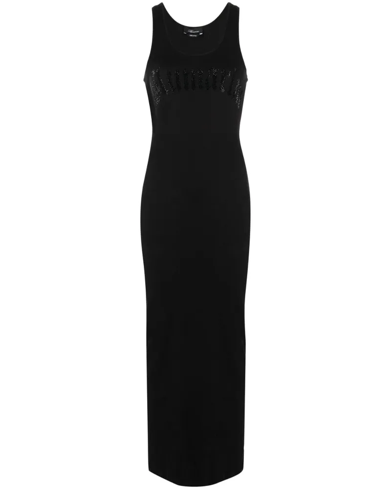 Blumarine Maxikleid mit Logo-Print Schwarz