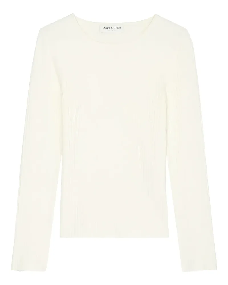 Marc O'Polo Geripptes Langarmshirt - Weiß Weiß
