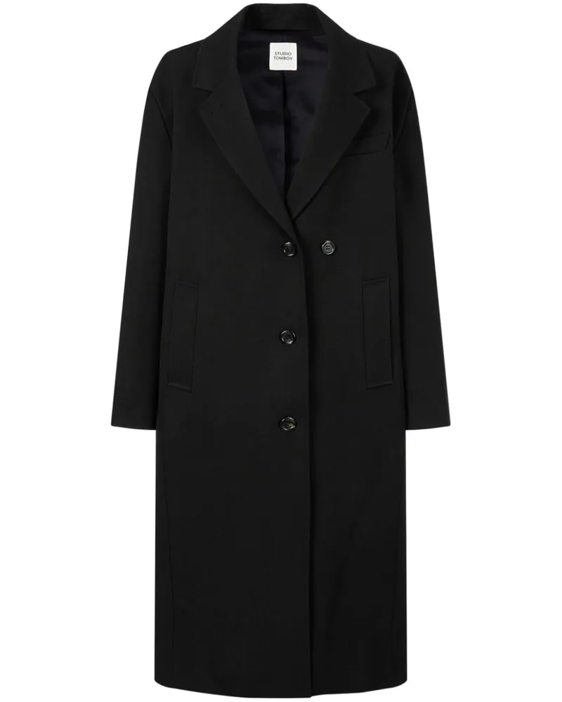 STUDIO TOMBOY Mantel mit fallendem Revers - Schwarz Schwarz