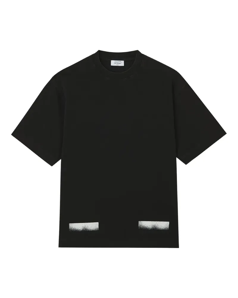 OFF-WHITE T-Shirt mit diagonalen Streifen - Schwarz Schwarz