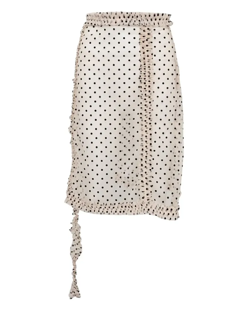 Rokh polka-dot midi skirt - Nude Nude