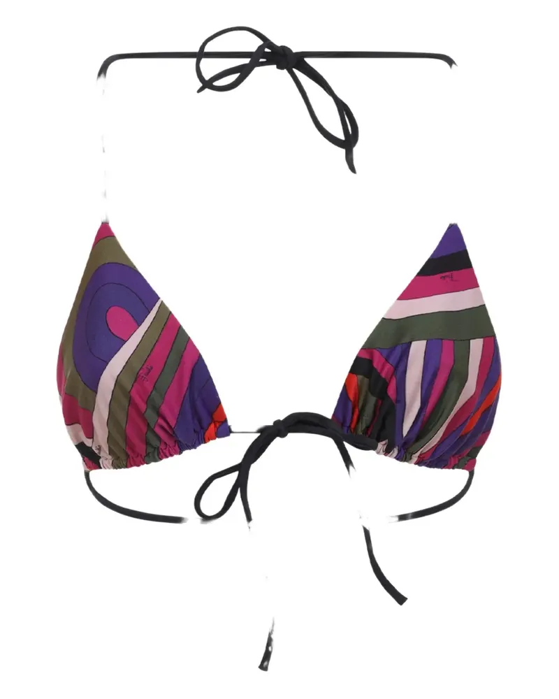 Emilio Pucci abstract-print triangle bikini top - Grün Grün