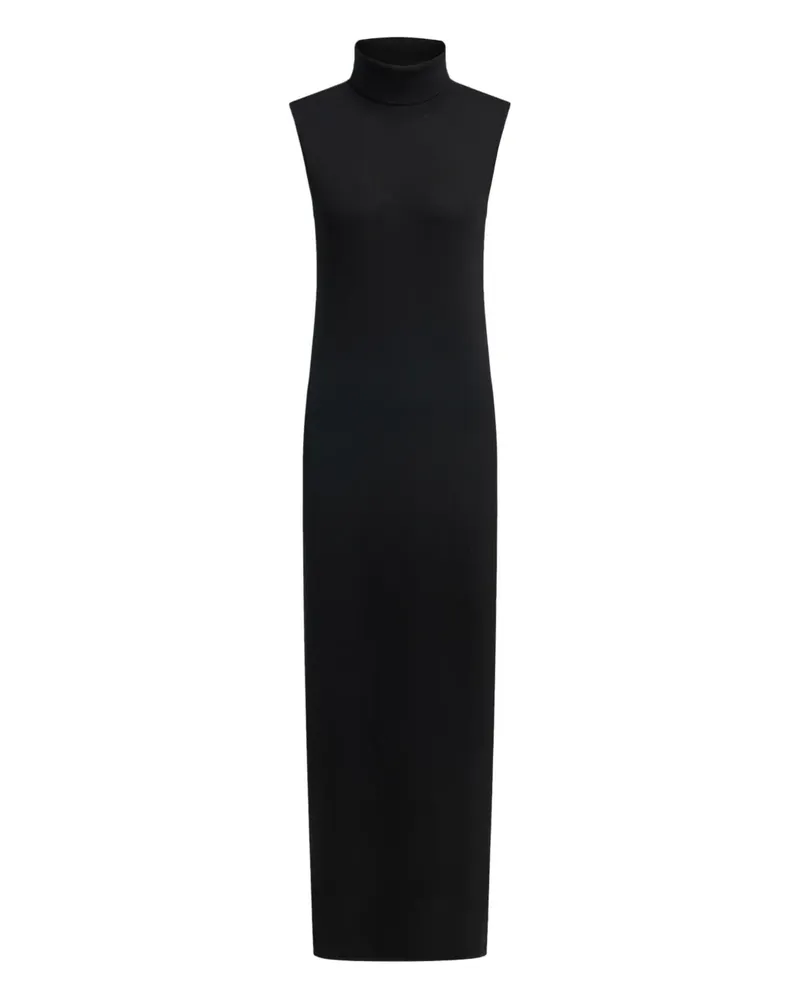 12 STOREEZ Maxikleid mit Rollkragen - Schwarz Schwarz