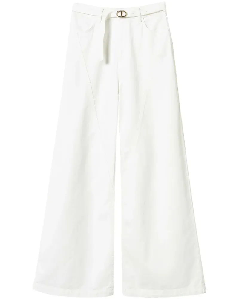 Twin-Set Oval T Wide-Leg-Jeans - Weiß Weiß