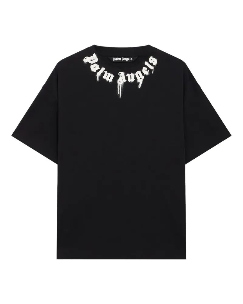 Palm Angels T-Shirt mit Graffiti-Logo - Schwarz Schwarz