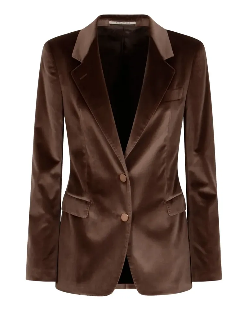 Tagliatore velvet-effect peak-lapels blazer - Braun Braun