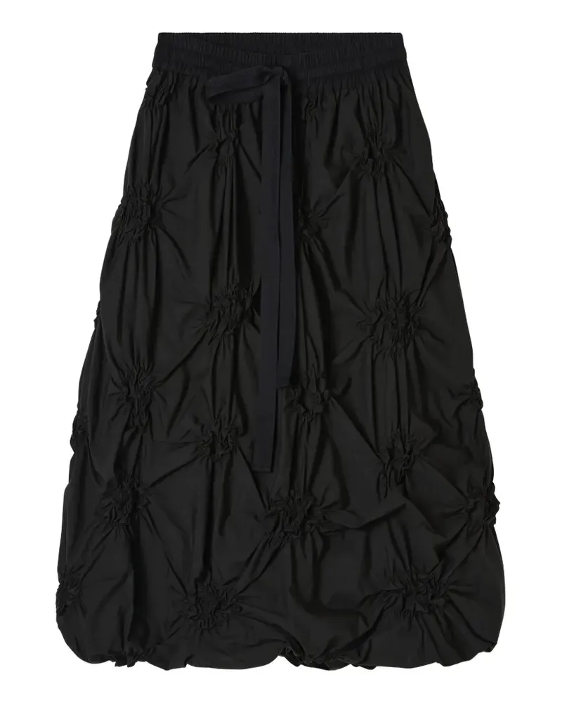 Lee Mathews Johanna drawstring gathered midi skirt - Schwarz Schwarz
