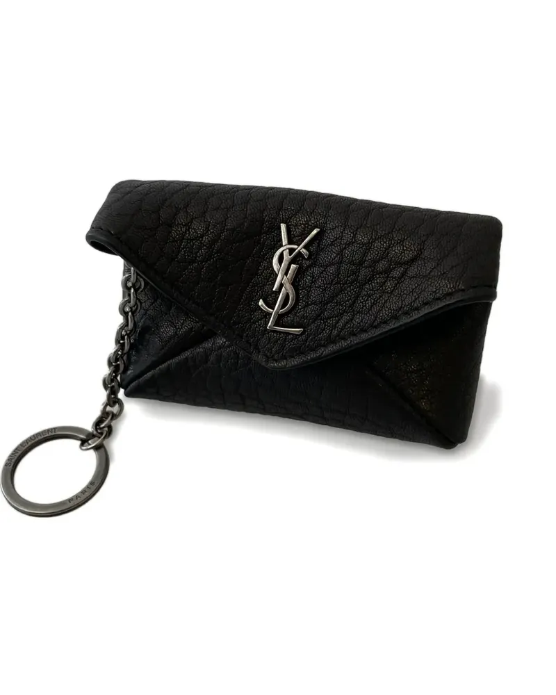 Saint Laurent Cassandre Schlüsseletui in Kuvertform - Schwarz Schwarz