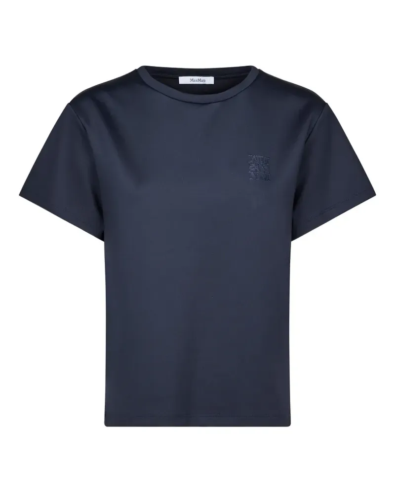 Max Mara logo-embroidered T-shirt - Blau Blau